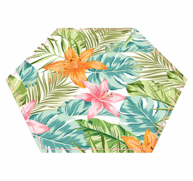 Vinyl Teppich Blumen tropische flora - TenStickers