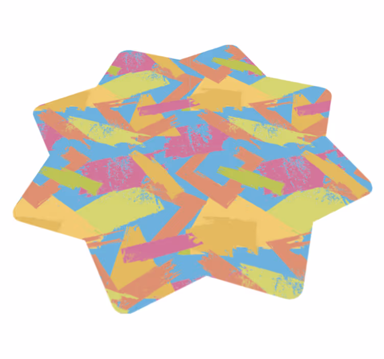 Vinyl Teppich geometrisch bunte abstrakte formen - TenStickers