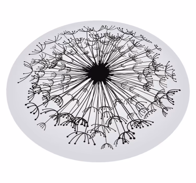 Vinyl Teppich Blumen löwenzahn-silhouette - TenStickers