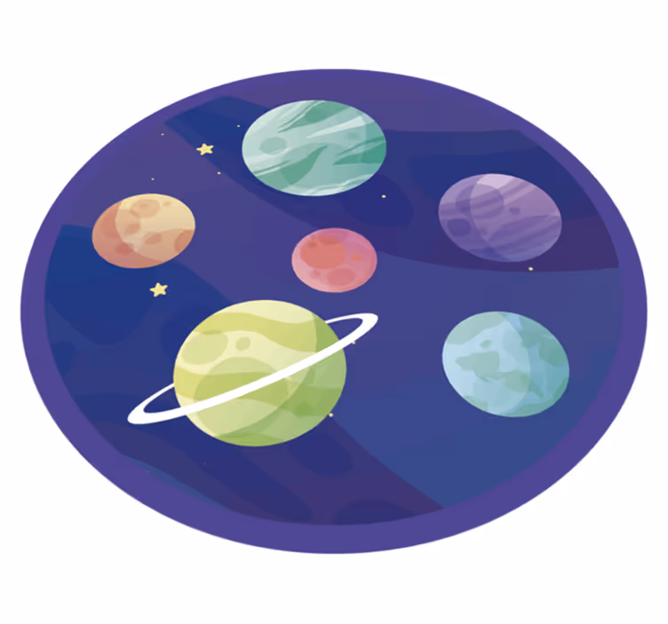 Vinyl Teppich kindlich bilder der weltraumerkundung - TenStickers