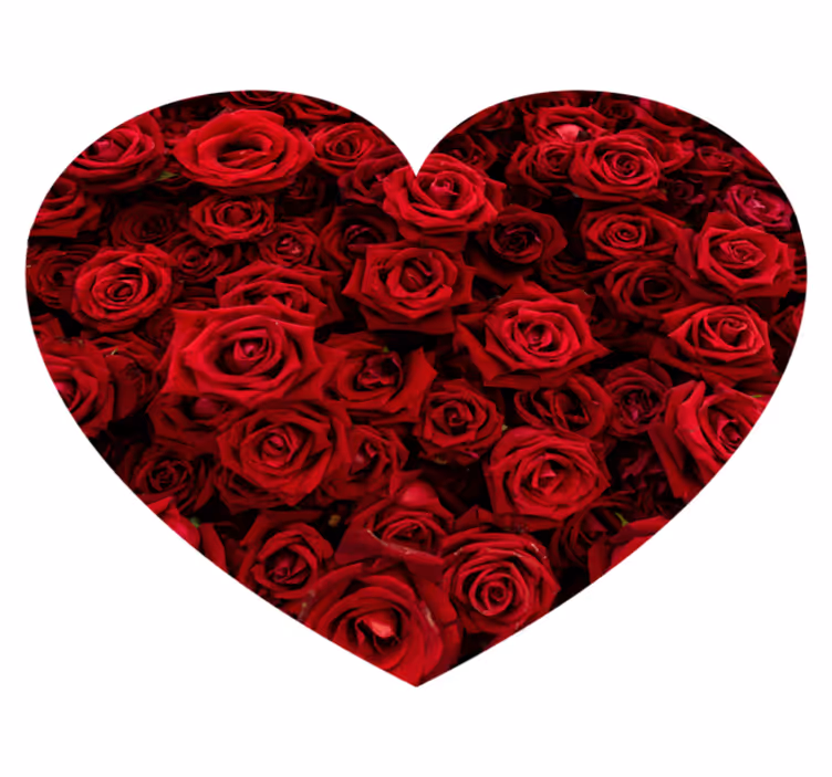 Vinyl teppich blumen herzförmige romantik - TenStickers