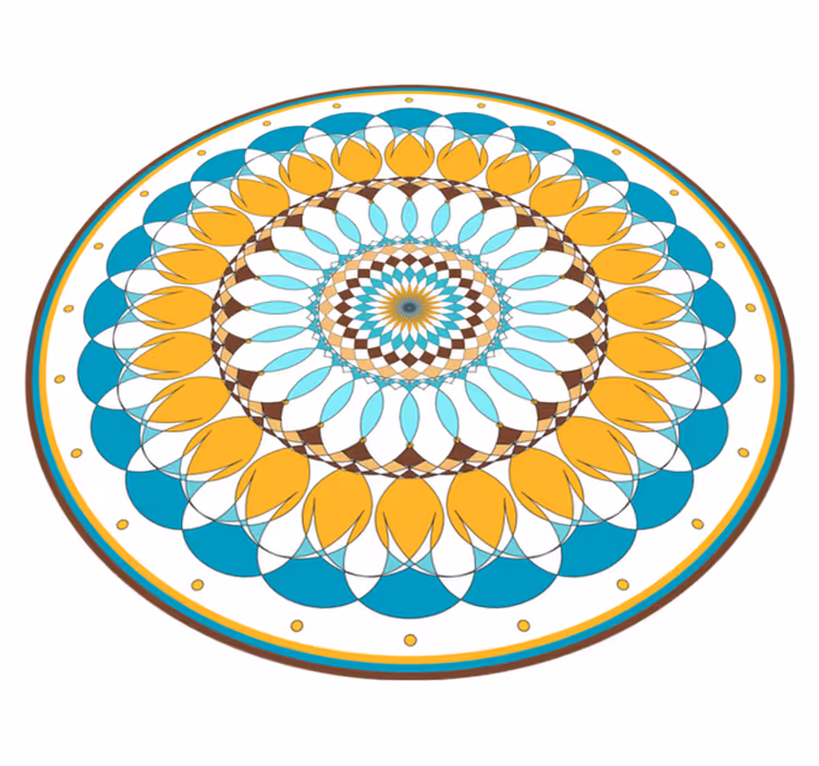 Vinyl teppich mandala mit konzentrischen kreisen - TenStickers
