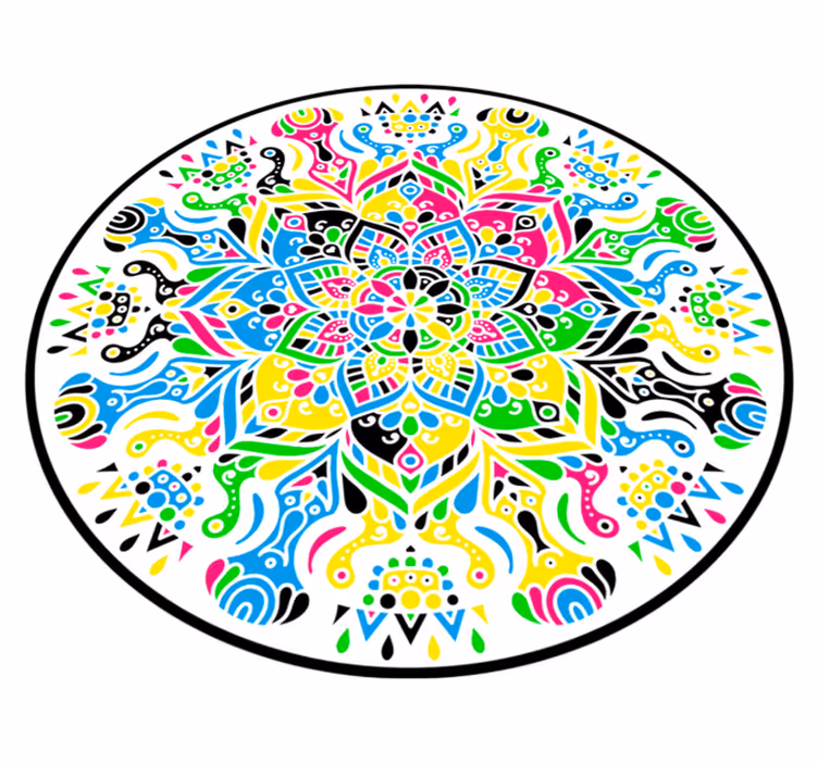 Vinyl Teppich Mandala lebendiges Kreismuster - TenStickers
