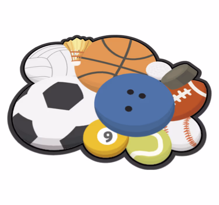 Vinyl Teppich Spiele sportcollage - TenStickers