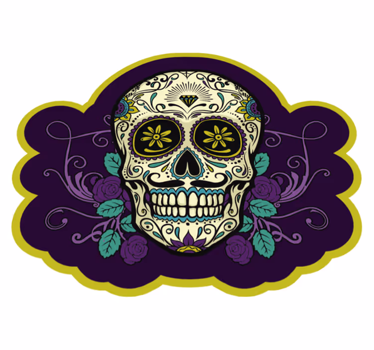 Vinyl Teppich Halloween totenkopf-motiv - TenStickers