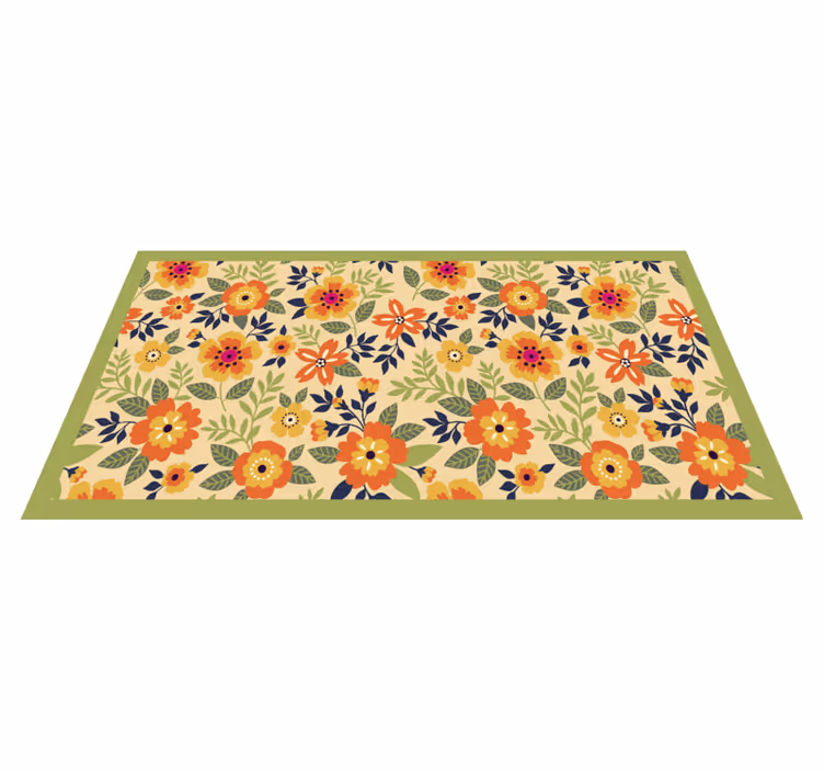 Vinyl teppich blumen mit floralen gartenmotiven - TenStickers