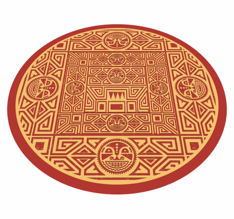 Vinyl Teppich Mandala stammes-Kreismuster - TenStickers