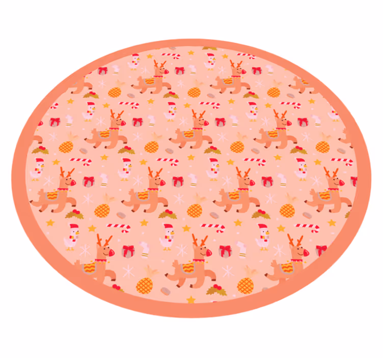 Vinyl Teppich Weihnachten festlicher rentierkreis - TenStickers