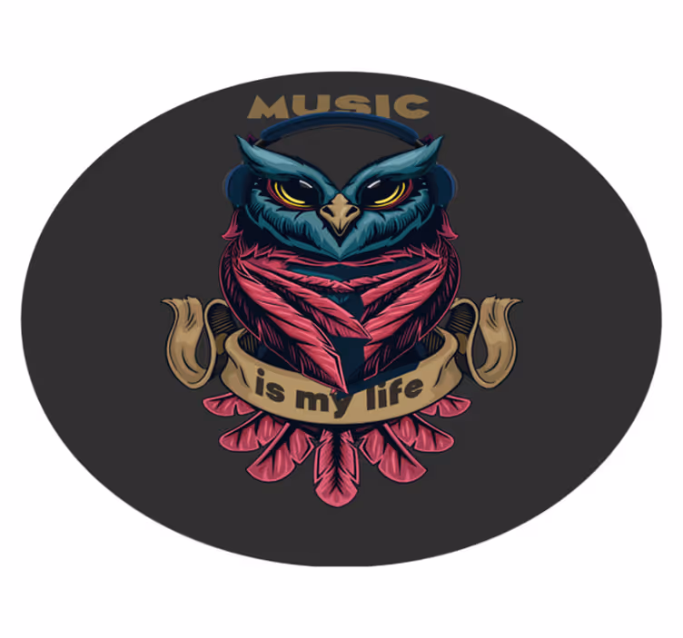 Vinyl Teppich Jugendzimmer eule musik emblem - TenStickers