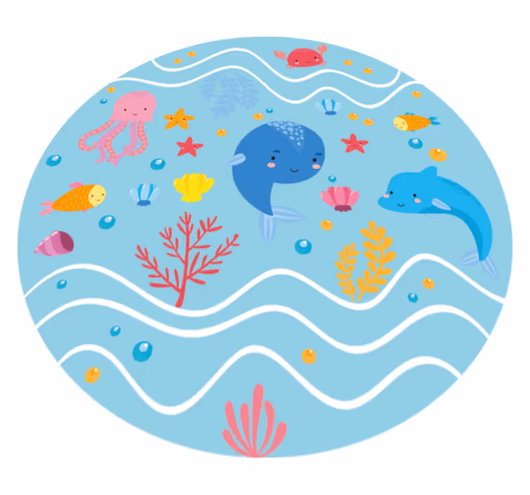 Vinyl Teppich Kinder ozeanische freunde - TenStickers