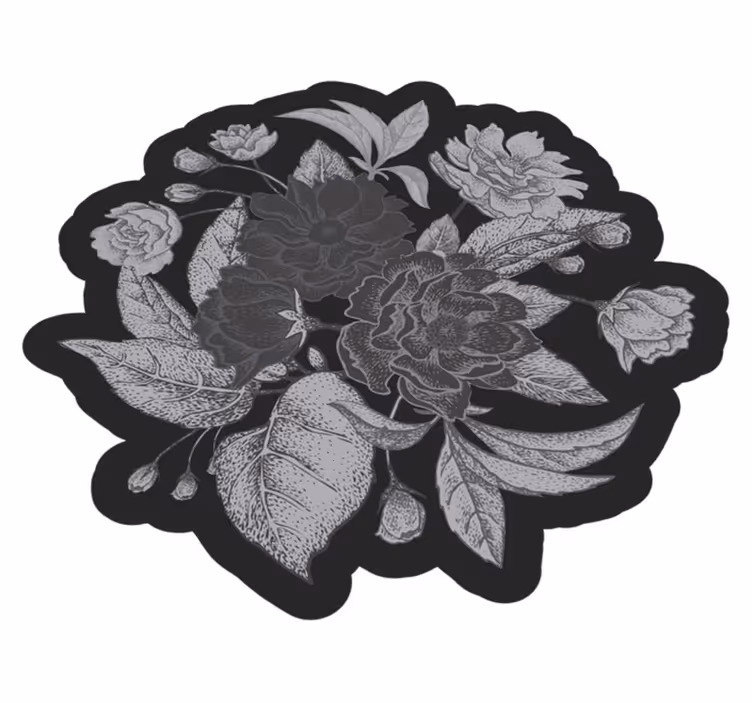 Vinyl Teppich Blumen blumenkonturanzeige - TenStickers