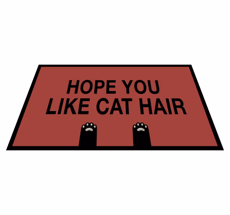 Vinyl Teppich Text katzenhaar-humor - TenStickers