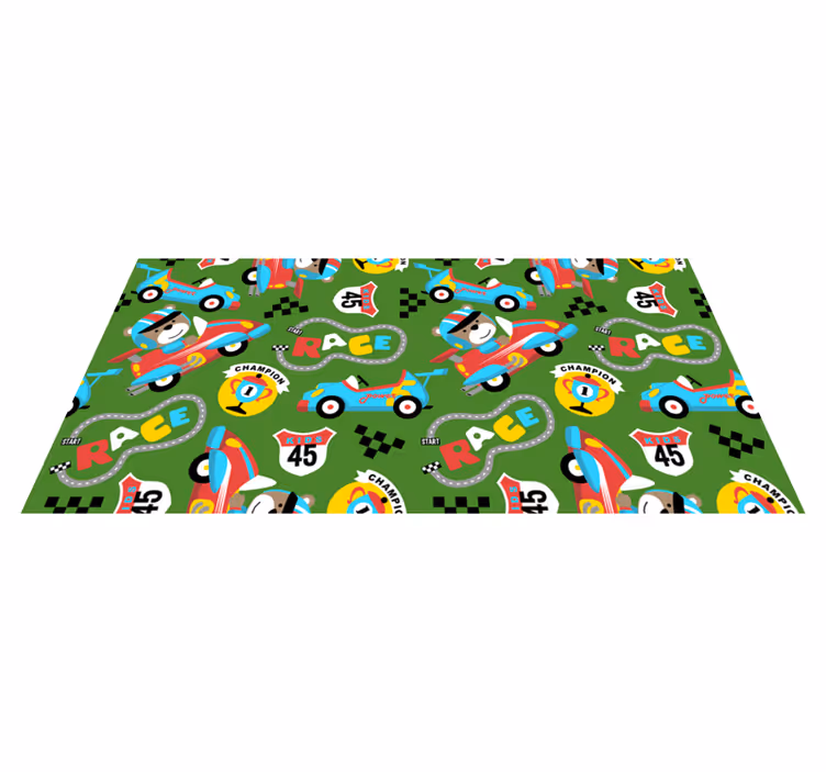Vinyl Teppich kindlich spielerische rennstrecke - TenStickers
