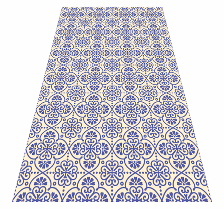 Vinyl Teppich Fliesenoptik verziertes mediterranes muster - TenStickers