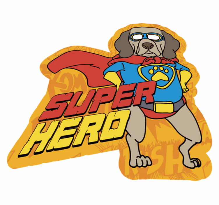 Vinyl Teppich kindlich superhelden-hund - TenStickers