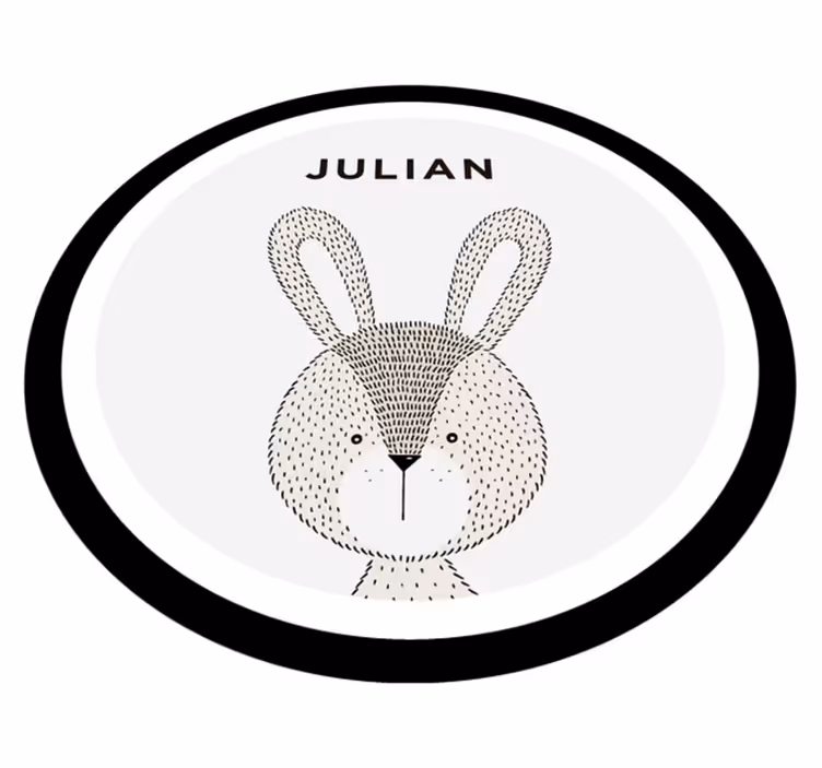 Vinyl Teppich Baby personalisierter hase - TenStickers
