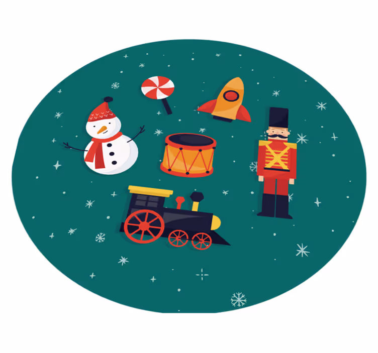 Vinyl Teppich kindlich festlicher spielzeugkreis - TenStickers