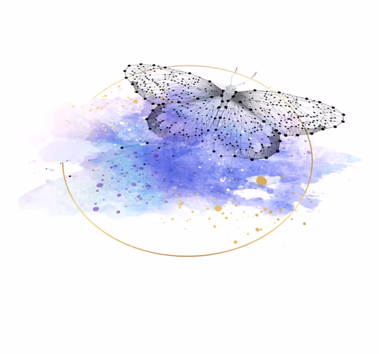 Vinyl Teppich Blumen schmetterling aquarell - TenStickers