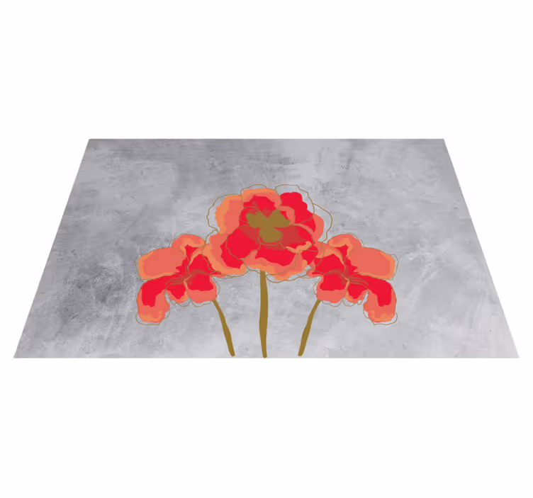 Vinyl Teppich Blumen blumenblütentrio - TenStickers
