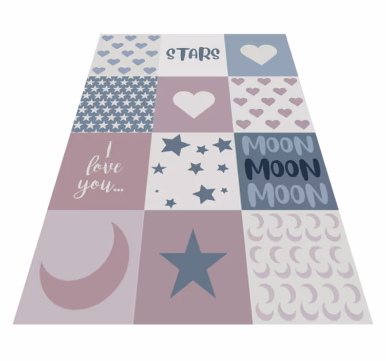 Vinyl Teppich kindlich liebe dich mond - TenStickers