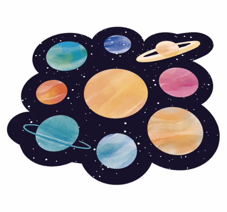 Vinyl Teppich kindlich planetenraumthema - TenStickers