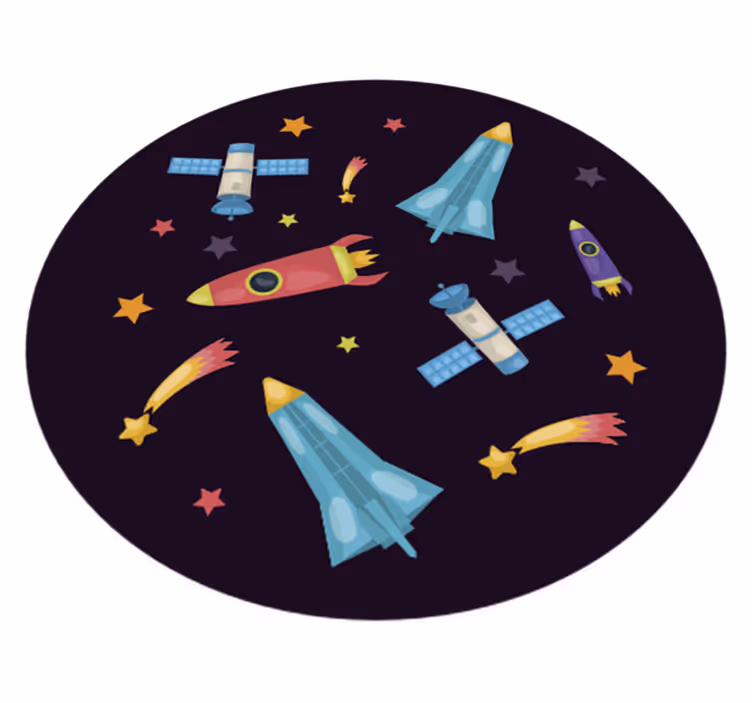 Vinyl Teppich Kinderzimmer erkundung von raumfahrzeugen - TenStickers