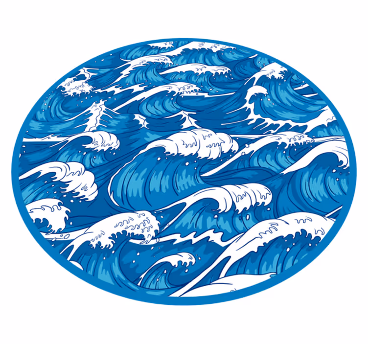 Vinyl Teppich Natur ozeanisches wellenmuster - TenStickers