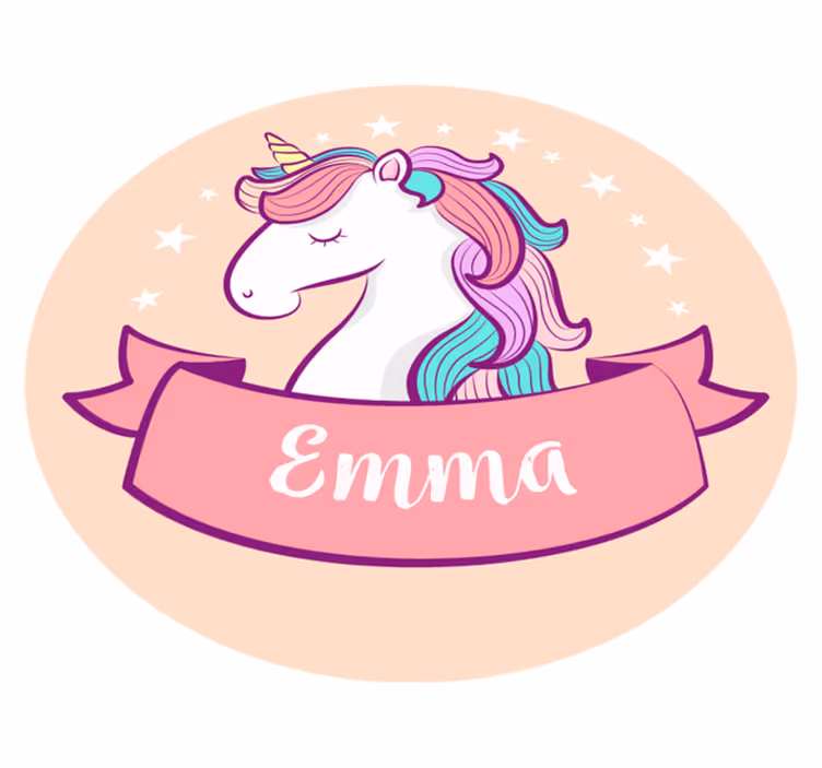 Vinyl Teppich mit Namen personalisiertes einhorn - TenStickers