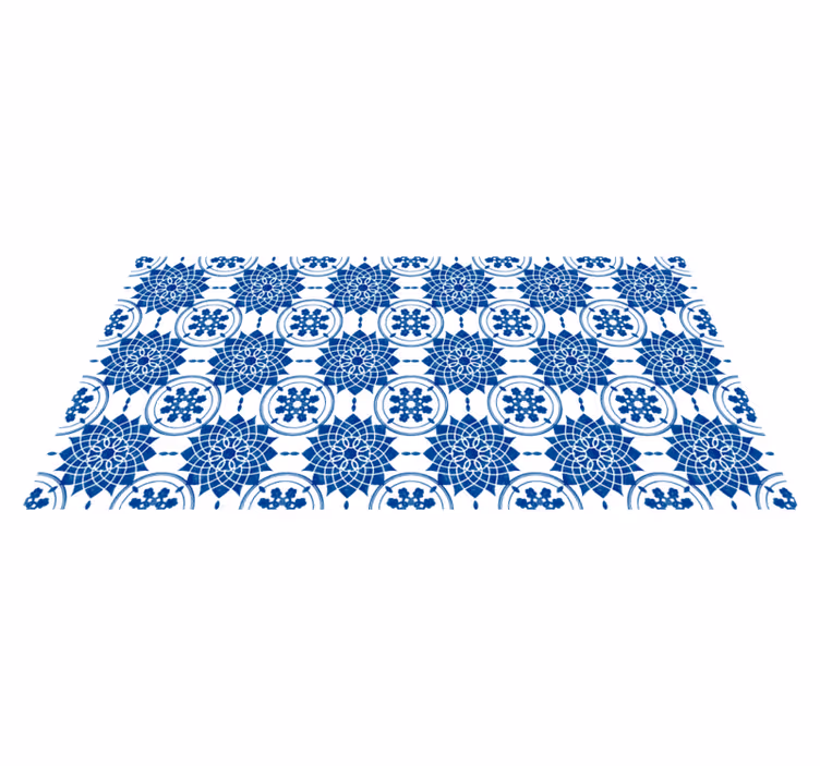Vinyl Teppich Fliesenoptik medaillon mit ornamenten - TenStickers