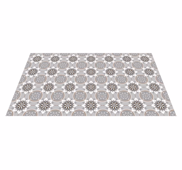Vinyl teppich küche bodenblume fliesendesign - TenStickers