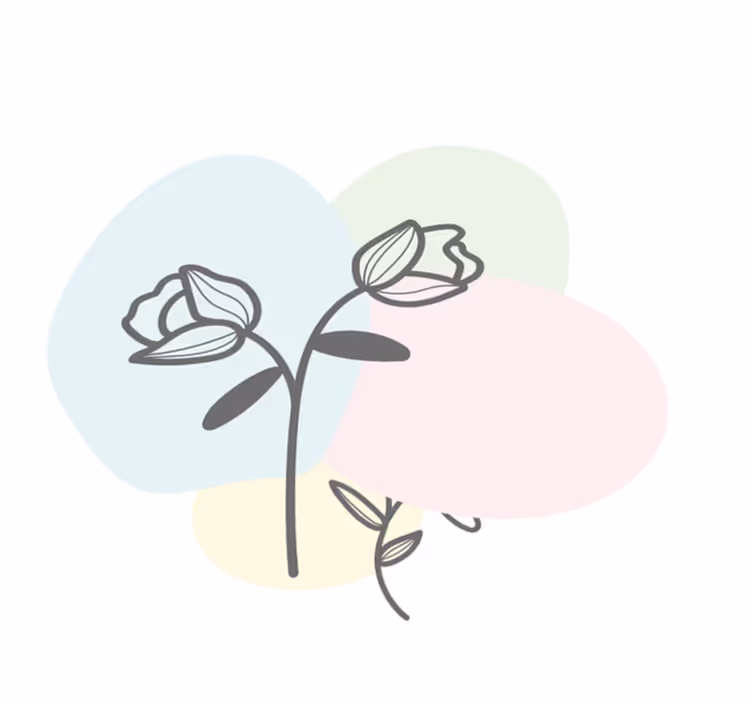 Vinyl Teppich Blumen blumenherz-Teppich - TenStickers