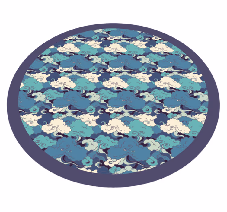 Vinyl Teppich Blumen dekor mit wolkenmuster - TenStickers