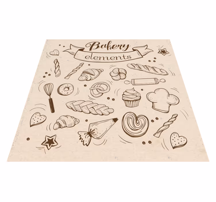 Vinyl Teppich kindlich bäckerei themen-illustration - TenStickers