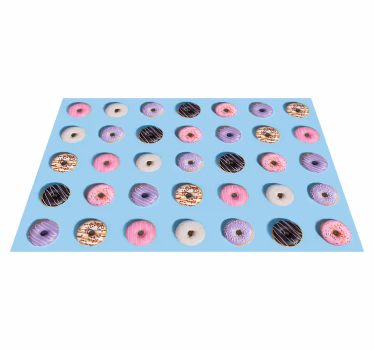 Vinyl Teppich kindlich donut-muster-oberfläche - TenStickers
