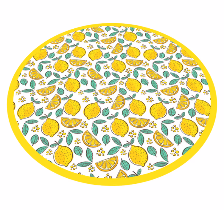 Vinyl Teppich Blumen design mit zitrusmuster - TenStickers
