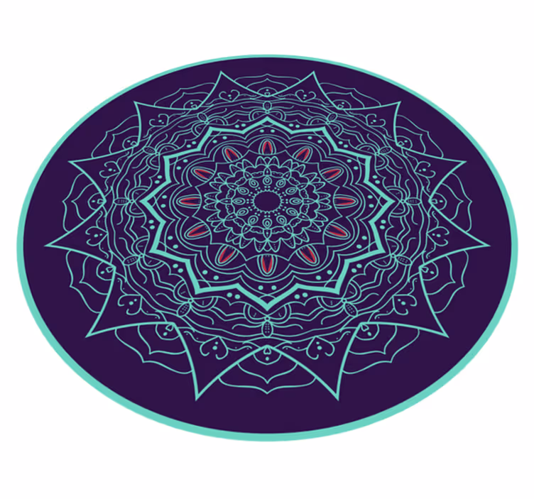 Vinyl teppich mandala im kreismuster - TenStickers