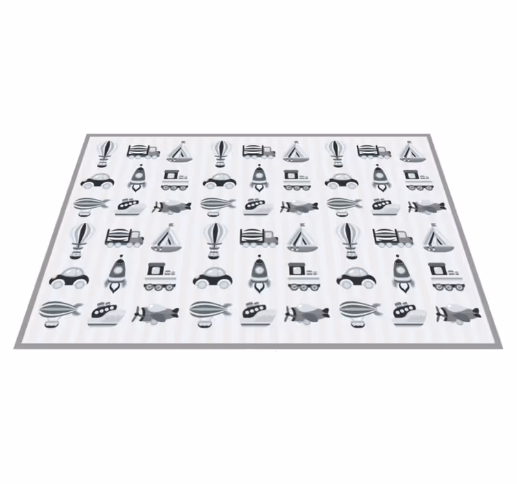 Vinylteppich kindlich Graue fahrzeuge - TenStickers