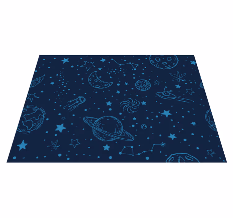 Vinyl Teppich Kinder illustration zum thema weltraum - TenStickers