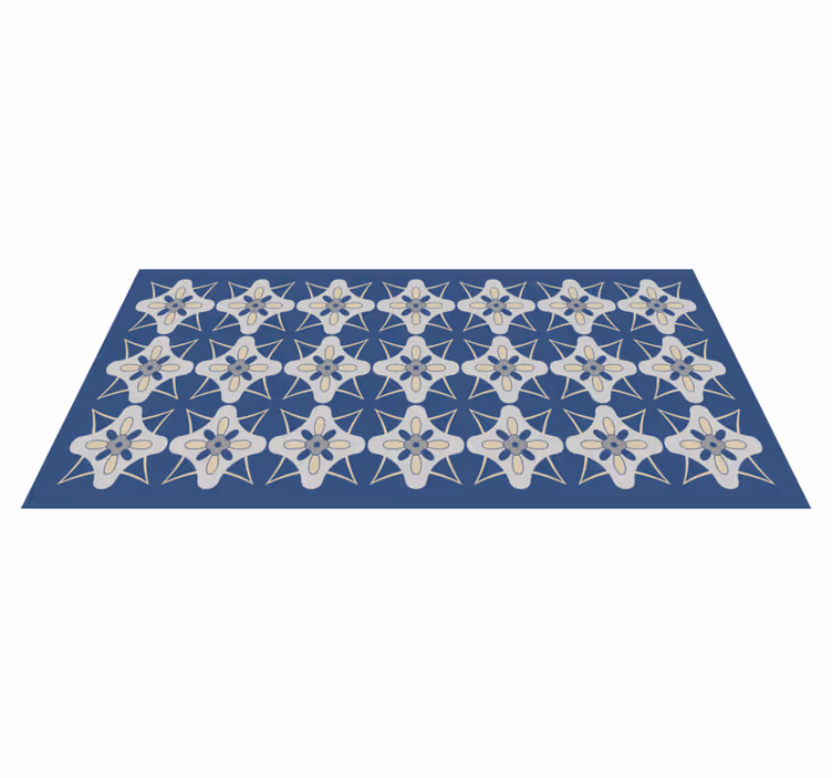 Vinyl Teppich Fliesenoptik florale fliesenkomposition - TenStickers