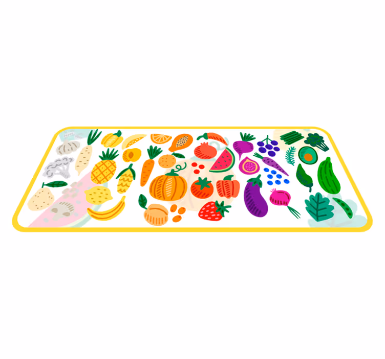Vinyl Teppich Blumen buntes fruchtmuster - TenStickers