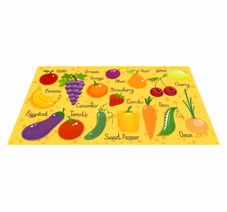 Vinyl Teppich Küche buntes obst und gemüse - TenStickers