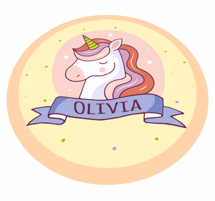 Vinyl Teppich mit Namen personalisiertes einhorn - TenStickers