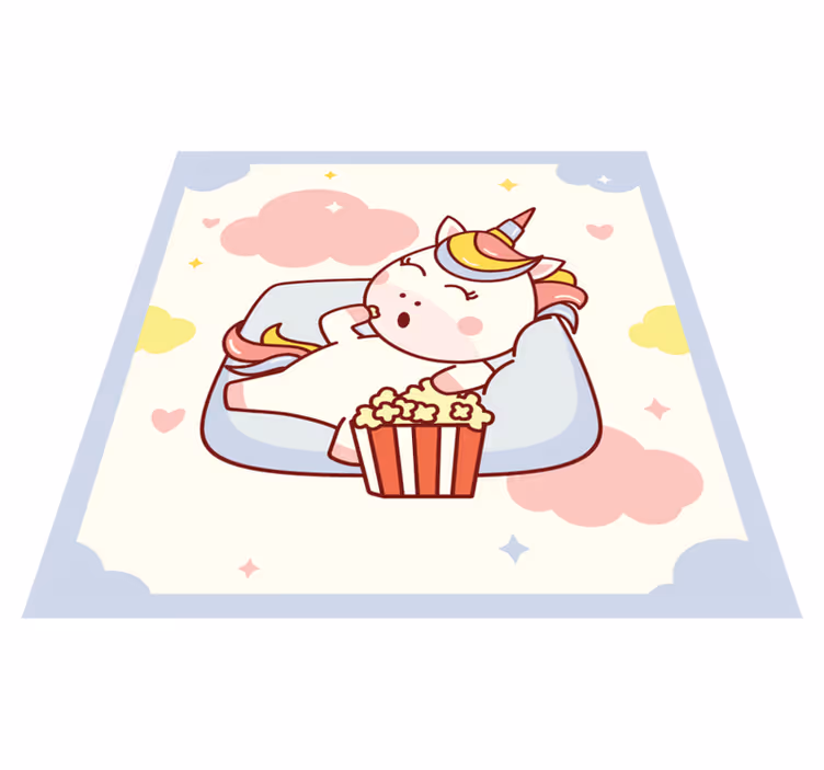 Vinyl Teppich Kinder einhorn kino entspannung - TenStickers