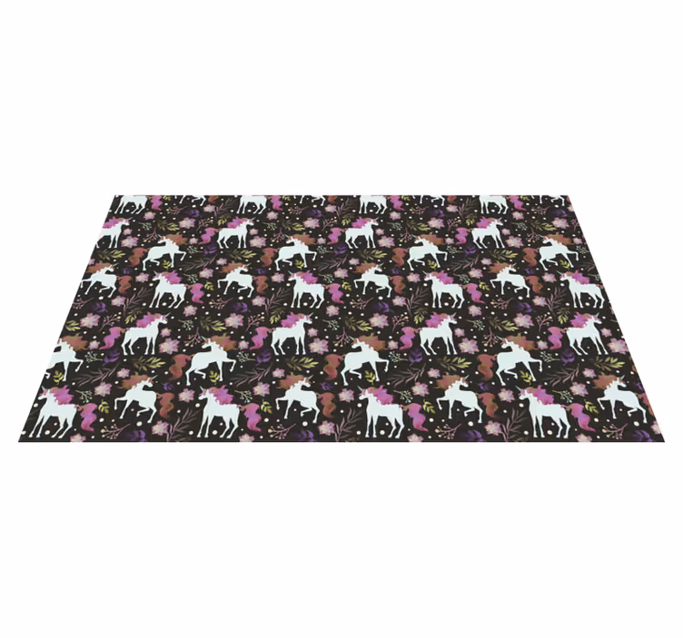 Vinyl Teppich kindlich verspieltes einhorn-motiv - TenStickers