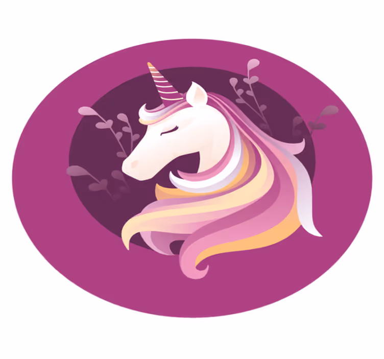 Vinyl Teppich Kinderzimmer einhorn kreismotiv - TenStickers