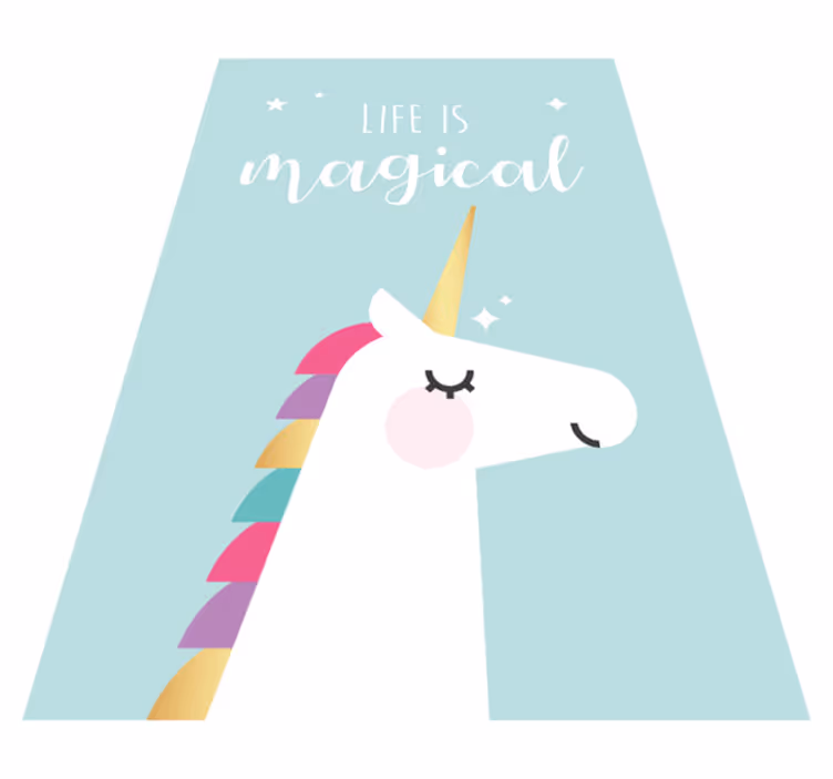 Vinyl Teppich Kinder magischer spruch mit einhorn - TenStickers