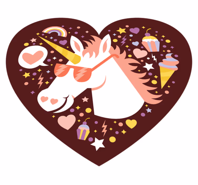 Vinyl Teppich Kinderzimmer einhorn-herz-unterlage - TenStickers