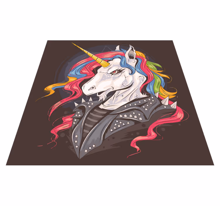 Vinyl Teppich Tiere punk-einhorn - TenStickers