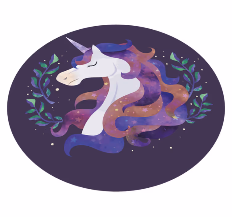 Vinyl Teppich kindlich mystisches einhorn - TenStickers