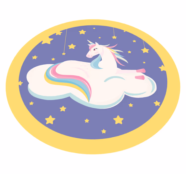 Vinyl Teppich Baby einhorn-traumkreis - TenStickers